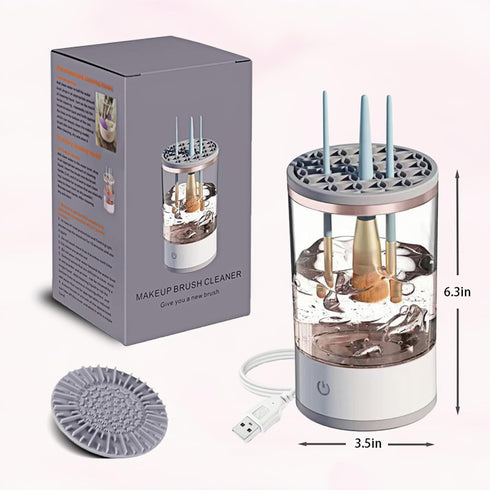 White Transparent Electric Makeup Brush Cleaner, New Version Lazy Automatic Cleaning Tool for Makeup Brushes