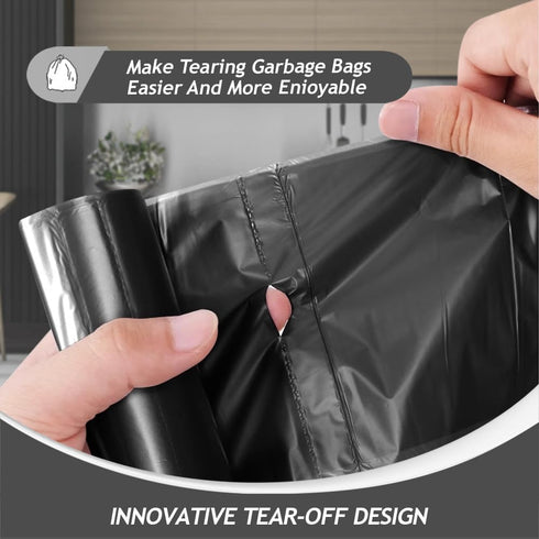 Teivio 2 Gallon Strong Trash Bags, 100 Counts, Bathroom Liners, Small Plastic Bags, Black