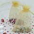 50 Pcs Gift Bags Organza 5x7 Inch, Gold Drawstrings Sheer Fabric Pouch for Jewelry, Baby Shower, Christmas Party Favors