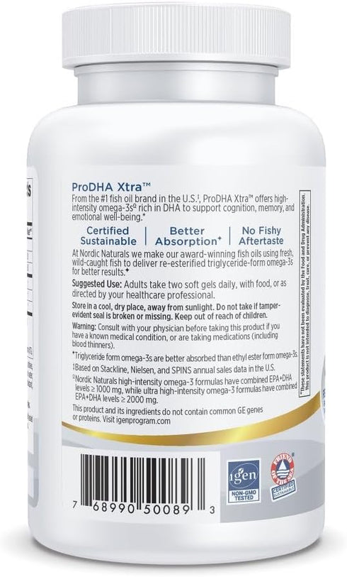 Nordic Naturals ProDHA 1000, Strawberry – 60 Soft Gels, 1660 mg Omega-3 for Neurological Health