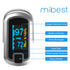 mibest OLED Finger Pulse Oximeter, O2 Meter, Dual Color White/Silver