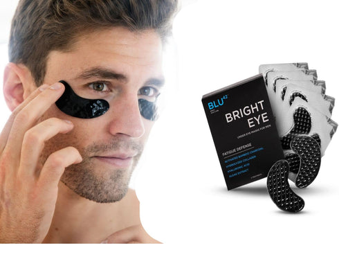 Men's Under Eye Patches – Activated Charcoal Anti-Aging Masks for Dark Circles, Puffiness & Fine Lines