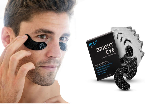 Men's Under Eye Patches – Activated Charcoal Anti-Aging Masks for Dark Circles, Puffiness & Fine Lines