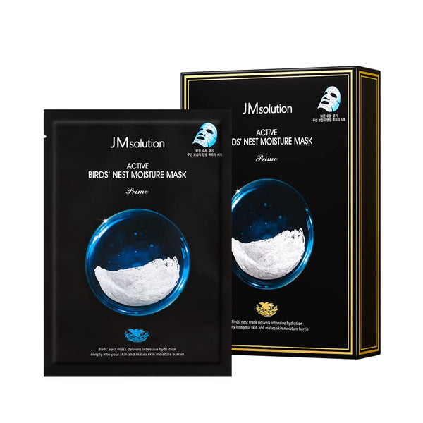 JMsolution Active Birds' Nest Moisture Mask, Korean Skincare Facial Mask, Collagen 10 Sheets