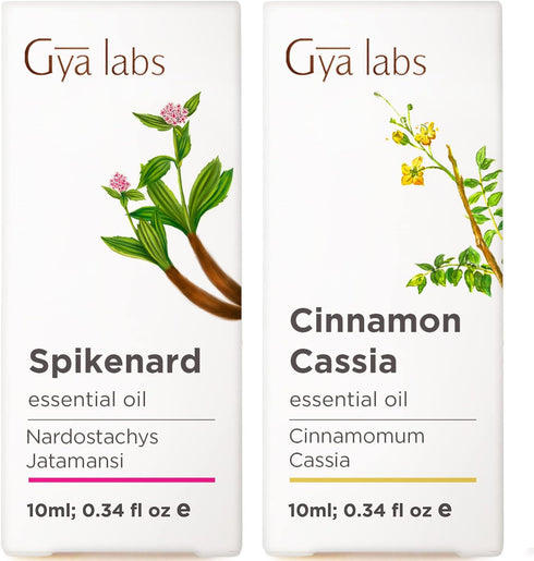 Spikenard Essential Oil for Diffuser & Cinnamon Cassia Essential Oil Set -
