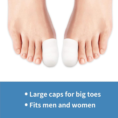 KONGDY Big Toe Protectors - 10 Count Silicone Toe Caps for Pain Relief from Corns, Callus, and Ingrown Toenails