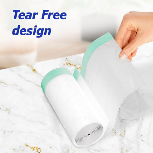 8 Gallon Drawstring Garbage Bags, 0.8 Mil Ultra Strong Medium Kitchen Trash Bags, 50 Count, White, Unscented