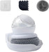 Pwaykit Dish Brush with Soap Dispenser, Steel Wool Scrubber with Replaceable Steel Wool,