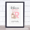 The Card Zoo New Baby Birth Details Christening Nursery Initial R Rabbit Keepsake Gift Print