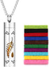 Ucubwfu 12 pcs Essential Oil Necklace, Alloy Aromatherapy Diffuser Necklace, Aromatherapy Pendant