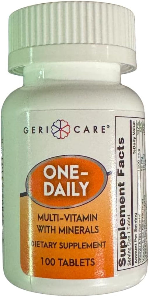 GeriCare One-Daily Multi-Vitamin & Minerals, Dietary Supplement Tablets, 100 Count