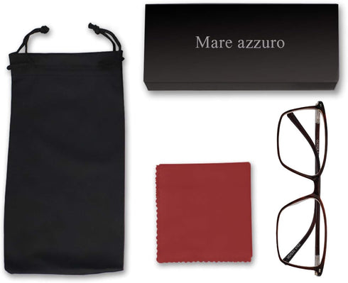 MARE AZZURO Flexible Reading Glasses - 6.00 Strength Stylish Rectangular Reader Glasses