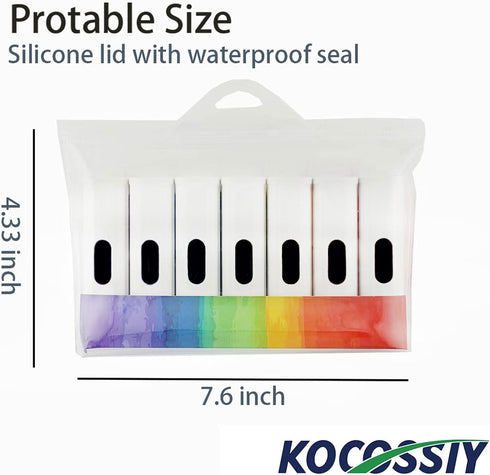 KOCOSSIY 4 Pack 1 Weekly Pill Organizer Times a Day, Daily Pill Box with EVA Cover, with Large Compartment to Hold