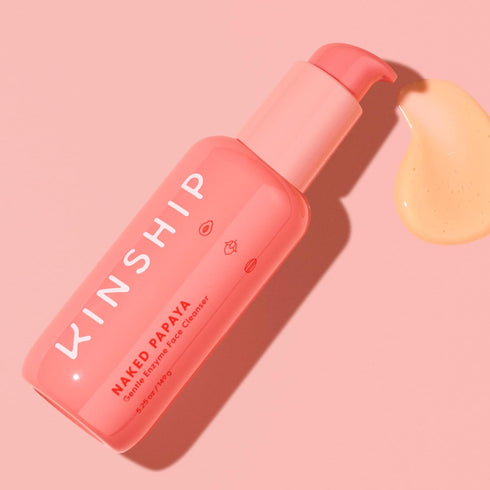 Kinship Naked Papaya Gentle Enzyme Milky Cleanser - Jojoba Oil Facial Cleanser for All Skin Types, 5.25 Oz
