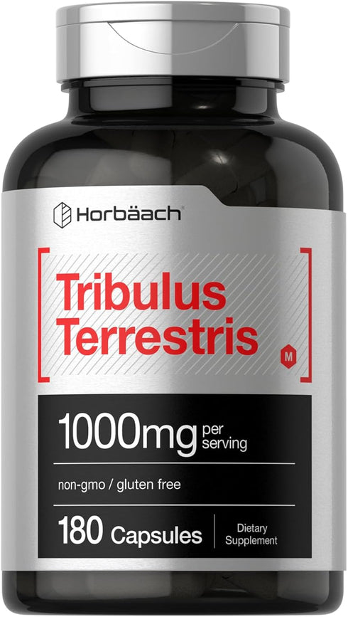 Horbaach Tribulus Terrestris | 1000mg | 180 Capsules | Non-GMO & Gluten Free Supplement for Men and Women
