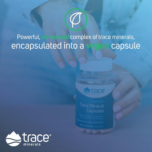 Trace Minerals | ConcenTrace Capsules | Daily Magnesium & Potassium Supplement | Vegan, Non-GMO, Gluten-free | 90