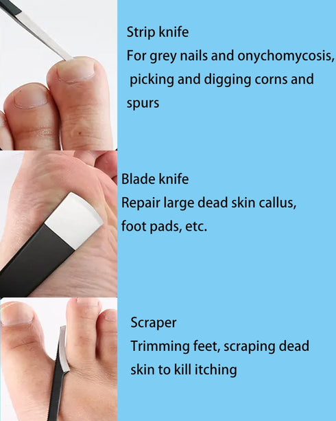Pedicure Knife Set, 4PCS Stainless Steel Tools for Dead Skin and Ingrown Toenail Removal
