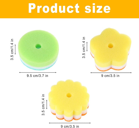 Multi-Purpose Kitchen Sponge, Individually Wrapped Dishwashing Sponge, Odor-Free Mesh Net Scouring Pad (Multicolor)