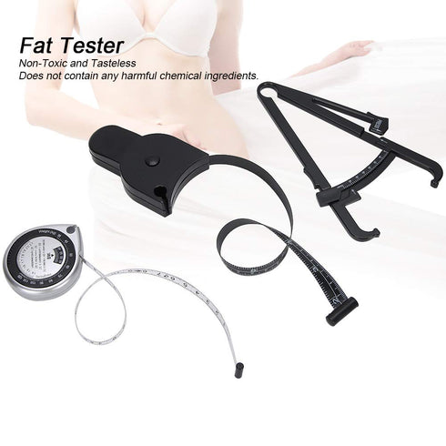 Body Fat Caliper, Handheld Measurement Device, Clipper Combo with Body Fat Percentage Measure Chart for Men and Women
