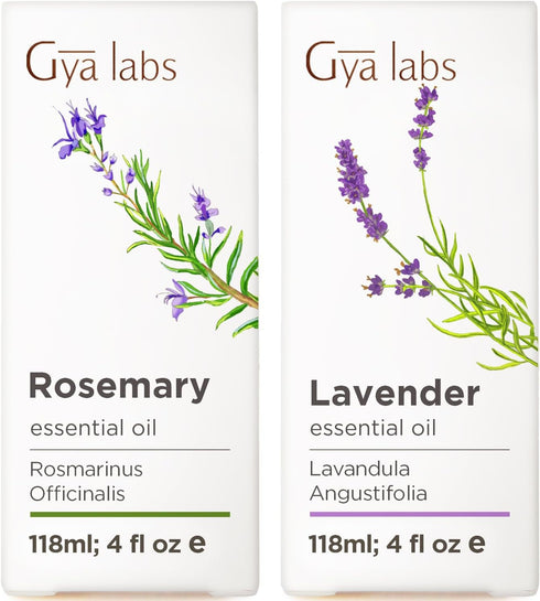 Rosemary Oil for Hair & Lavender Essential Oil for Diffuser Set -