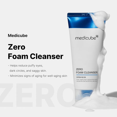Medicube Zero Foam Cleanser for Sensitive Skin - Sebum Control, Moisture Balance, and Pore Minimization | Korean Skincare