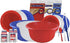 Party Essentials Patriotic Hard Plastic Combo Pack, Disposable Cutlery, Red/White/Blue, 204 Pieces/68 Place Settings.