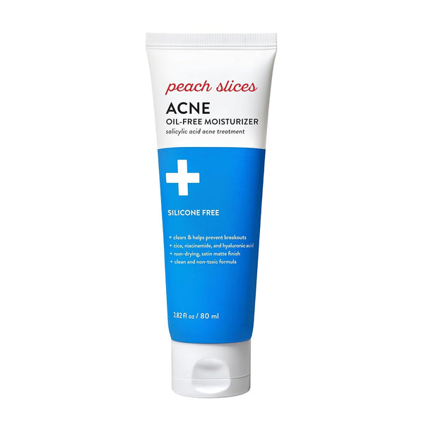 Peach Slices Acne Oil-Free Moisturizer, 2.8 oz with Satin Matte Finish, 0.5% Salicylic Acid