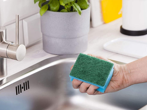 YORK 9.5X7X4.5 Cm-3 Non-Abrasive Cleaning Scouring Scrub Sponge for Kitchen Scratch Proof Kitchen Utensil Scrubber Pads