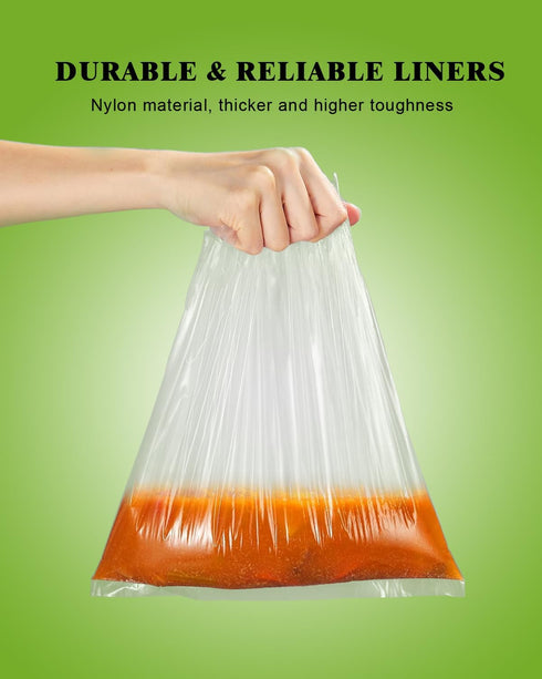 WOKUWOKU 50 6QT 10QT 14 22, 50 Slow Cooker Liners, Cooking Bags Extra Large Disposable Pot Liner Plastic Bags