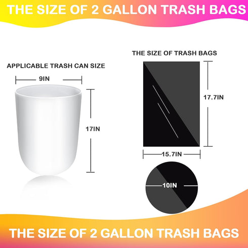 Homifest 2.6 Bags,160 Count Gallon Drawstring Trash Black
