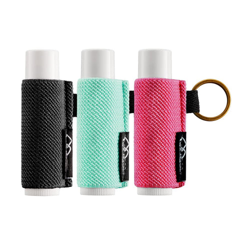 WK IEASON Keychain Clip On Lip Balm Holder, Lipstick Sleeve, Chapstick Sleeve Holder (Black/Green/Rose)