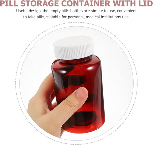 ULTECHNOVO Large Medicine Pill Bottles, Clear Plastic Medicine Bottle Empty Reagent Bottle Chemical Containers with
