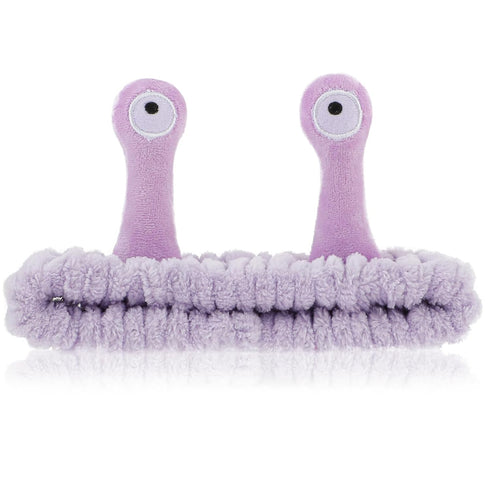 Sibba Face Wash Headband - Purple Snail Headband, Cute Cartoon Coral Fleece for Makeup & Skincare