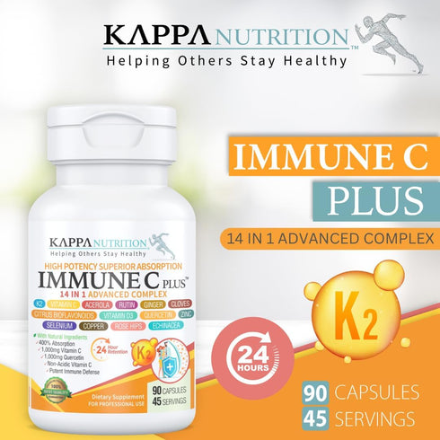 Quercetin 1,000mg, Vitamin C 1,000mg, Zinc 50mg, Immune C Plus, 120 Capsules, 14 in 1