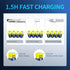 EEMB D Batteries 1.5V Rechargeable Lithium D Cell Batteries, 5550mWh with USB Type C Charging Cable - 2 Pack