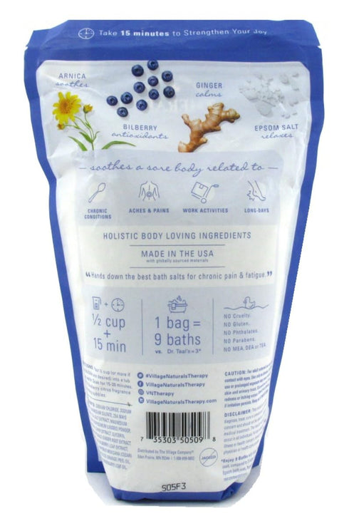 Village Naturals Therapy Body Soak 36oz - Chronic Pain & Fatigue with Arnica & Epsom Salt