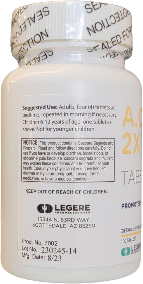 Legere Pharmaceuticals 2X 100 A.C.R Cleansing Herb Tablets