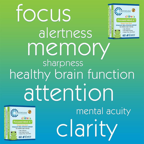 Focused Mind Jr. Focus and Memory Support for Children, 60 EZ Melt Tablets, Pediatrician Formulated