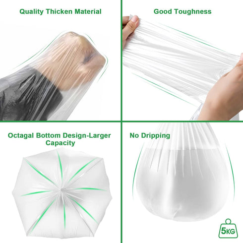 30 Gallon Trash Bag, 10 Count Big Garbage Bags, Unscented, No Flaps/Ties, 2.63Mil Thickness, Black