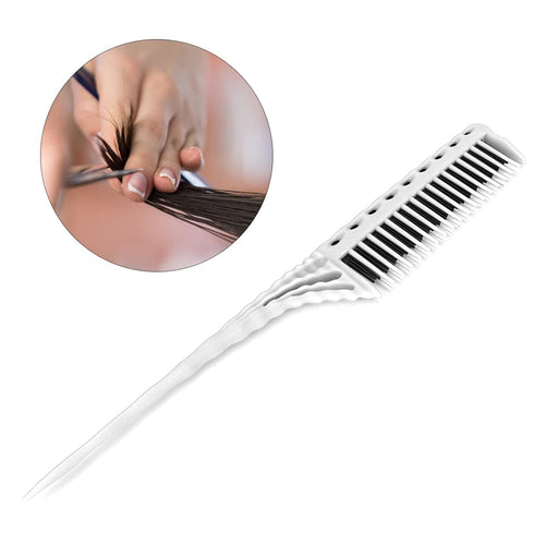Teasing Comb, 3 Row Hair Care Styling Comb, Lightweight Hair Salon Supplies (White)