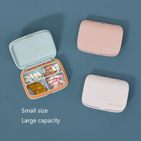 Waterproof Pill Case - Small Travel Pill Organizer with Removable Compartments, Portable Outdoor Pill Holder (White A)