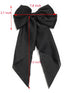 SUSULU Women's Satin Silk Bow Hair Accessories, Metal Clips with Long Tail Ribbon Hairpins (2pcs, Burgundy Black)