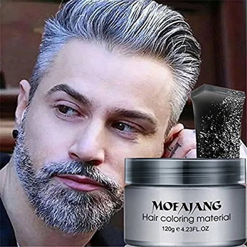 Temporary Silver Gray Hair Spray Color, Luxury Coloring Mud Grey Hair Dye Wax, Washable Treatment for Party