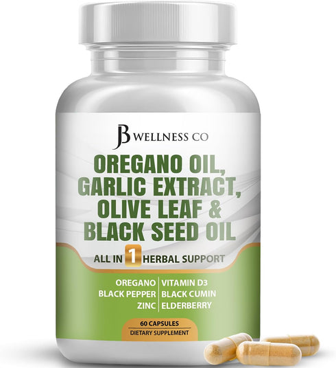 JB Wellness Co JB Wellness Oregano Oil, Garlic Extract, Olive Leaf, with Astragalus - Immune