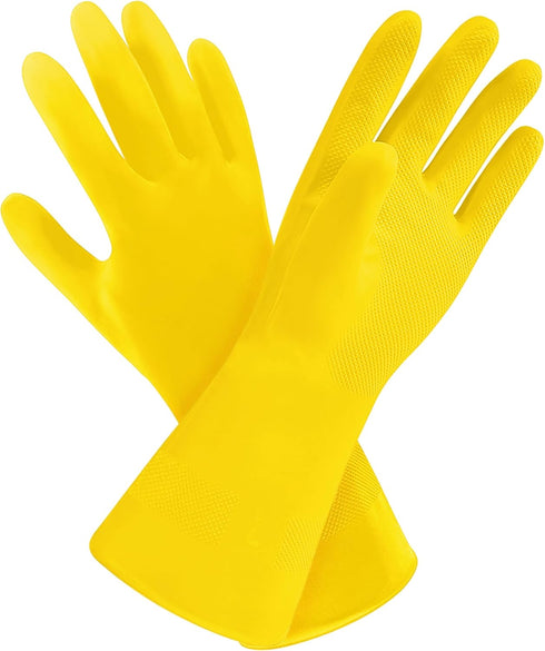 SteadMax 3/6 Pairs Reusable Natural Rubber Cleaning Gloves, Latex Non-Slip for Kitchen