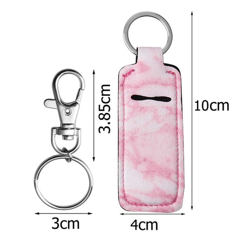 Pengxiaomei 5 Pcs Chapsticks Holder Keychain, Lip Balm Holder for Women, Stocking Stuffers for Lipstick