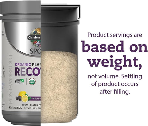 Garden of Life Sport Vegan Organic Plant Based Post Workout Muscle Recovery Powder, Blackberry Lemonade, 30 Servings