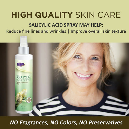 Life-Flo Salicylic Acid Spray | 2% Topical Exfoliating Spray for Skin, Fine Lines, Wrinkles, Acne | 8 oz