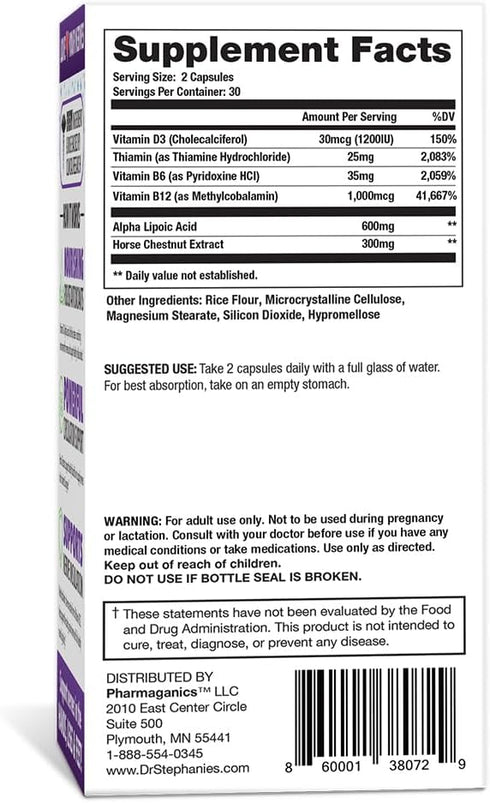 Dr Stephanie’s Nerve Miracle - Natural Supplement Capsule for Nerve Support with Alpha Lipoic Acid ALA