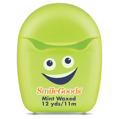 SmileGoods Cuties Mint Waxed Dental Floss, 12 Yard Mini Sample Size for Travel, Kids, Adults, 72 Pack with Display